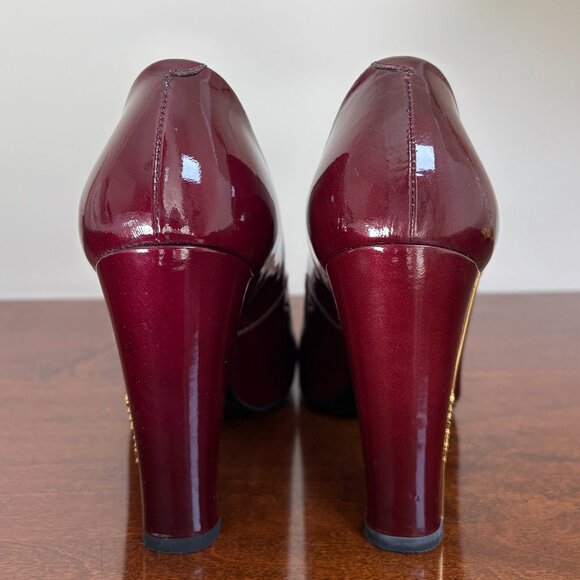 CHANEL Burgundy Leather Heels - Picture 3 of 6
